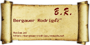 Bergauer Rodrigó névjegykártya